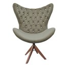 Ver imagem 1 de Poltrona Egg Slim Marrom Claro Brilho Base Giratória de Madeira