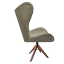 Ver imagem 2 de Poltrona Egg Slim Marrom Claro Brilho Base Giratória de Madeira