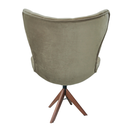 Ver imagem 3 de Poltrona Egg Slim Marrom Claro Brilho Base Giratória de Madeira