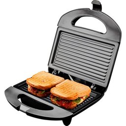Sanduicheira Elétrica Grill Antiaderente Mini Grill Gourmet 750w Chapa Dupla 2 Porções - 4