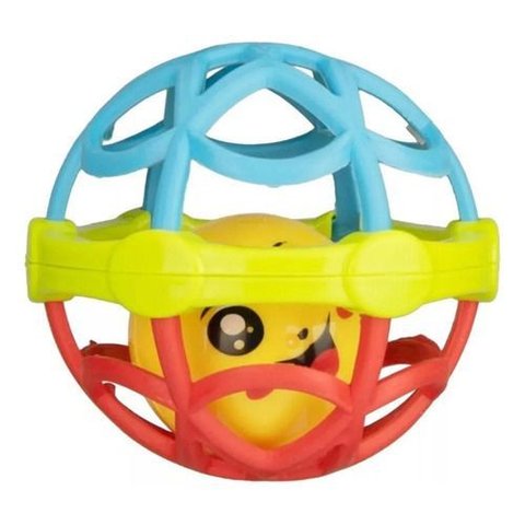 Bola Chocalho Mordedor Bebe Unissex Pimpolho Cor Vermelho