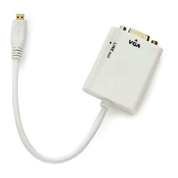 Cabo Adaptador Micro HDMI para VGA com Áudio, Branco - 2