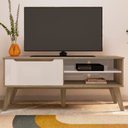 Ver imagem 2 de Rack Bancada para Tv 60 Pol 134 Cm 4600 Carvalho Off White Arly