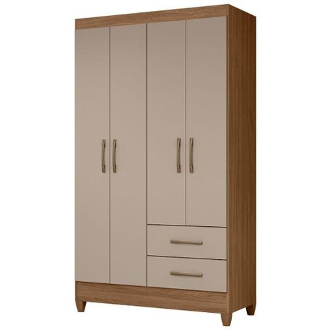 Guarda Roupa Solteiro Chile 4p 103 Cm Carvalho Fendi Moval