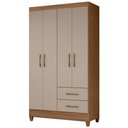 Ver imagem 1 de Guarda Roupa Solteiro Chile 4p 103 Cm Carvalho Fendi Moval