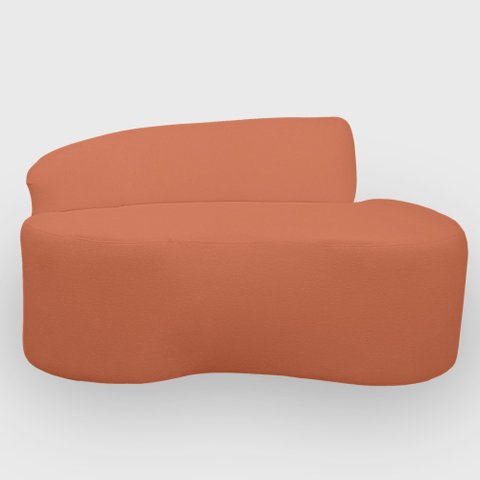 Sofa Organico Curvo 2 Lugares 145 Cm Boucle Terracota