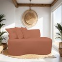 Ver imagem 2 de Sofa Organico Curvo 2 Lugares 145 Cm Boucle Terracota