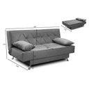 Ver imagem 2 de Sofá Cama 1,80m Istambul Suede Cinza Mirra Decor