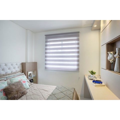 Persiana Rolo Dupla Double Vision Tecido Translucido (1,60Lar. x 1,50Alt.) cinza - Vogaflex