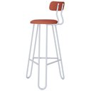 Ver imagem 4 de Kit 08 Banqueta Alta Bar Cozinha Sala de Jantar Áris C01 Branco Courino Terra Rosê - Lyam Decor