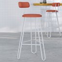 Ver imagem 2 de Kit 08 Banqueta Alta Bar Cozinha Sala de Jantar Áris C01 Branco Courino Terra Rosê - Lyam Decor