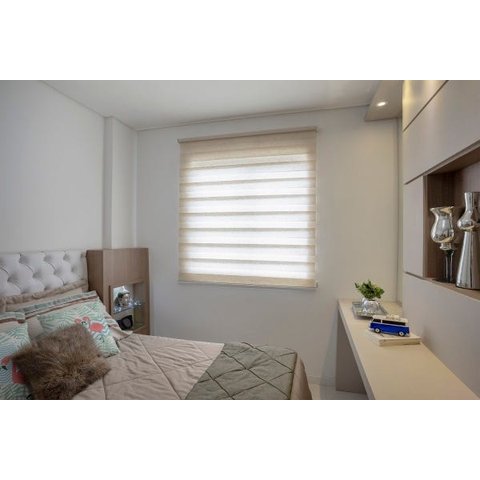 Persiana Rolo Dupla Double Vision Tecido Translucido (1,60Lar. x 1,50Alt.) Mescla - Vogaflex