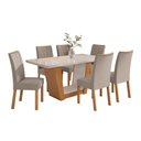 Ver imagem 2 de Conjunto Sala de Jantar Mesa Apogeu 1,70m Maxi Tampo com Vidro com 6 Cadeiras Apogeu Suede Animale