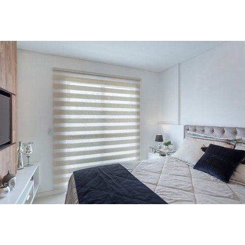 Persiana Rolo Dupla Double Vision Tecido Translucido (1,20Lar. x 2,50Alt.) Mescla - Vogaflex