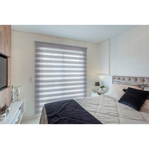 Persiana Rolo Dupla Double Vision Tecido Translucido (1,40Lar. x 2,25Alt.) cinza - Vogaflex