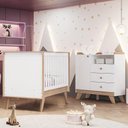 Ver imagem 2 de Jogo de Quarto Infantil Confete com Cômoda e Berço Branco/jequitibá - Móveis Henn