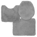 Ver imagem 1 de Jogo de Tapete para Banheiro Aveludado contém 3 peças Sultan Cinza