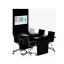 Ver imagem 1 de Mesa Reunião Painel Tv Preta Caixa Tomada 1 Tomada 2,40 X90 Atacadao Moveis Esritorio