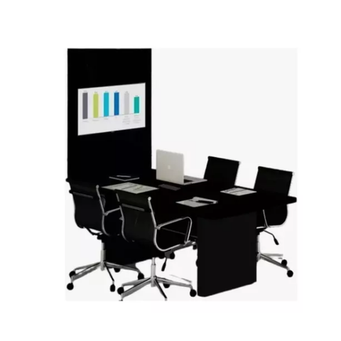 Mesa Reunião Painel Tv Preta Caixa Tomada 1 Tomada 2,40 X90 Atacadao Moveis Esritorio
