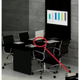 Mesa Reunião Painel Tv Preta Caixa Tomada 1 Tomada 2,40 X90 Atacadao Moveis Esritorio - 2