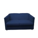 Ver imagem 2 de Kit Namoradeira + 1 Poltrona Decorativa Biane Suede Azul Marinho Pés Cromado Ms Decor