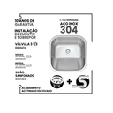 Ver imagem 2 de Tanque Lavanderia Fosco 40x34 + Válv Aço Inox 304 American