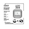 Tanque Lavanderia Fosco 40x34 + Válv Aço Inox 304 American - 2