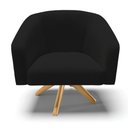 Ver imagem 3 de Cadeira Sala de Jantar Giratória Ma30 Stella Noz/linho D03 - D'Rossi Cor Preto