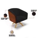 Ver imagem 5 de Cadeira Sala de Jantar Giratória Ma30 Stella Noz/linho D03 - D'Rossi Cor Preto