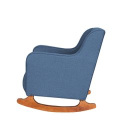 Poltrona Amamentação C / Balanço Cadeira Descanso Aquila com Puff Linho Azul - Twdecora - 4