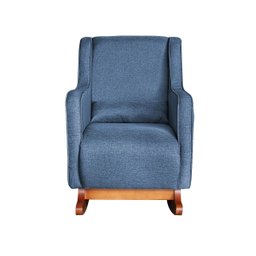 Poltrona Amamentação C / Balanço Cadeira Descanso Aquila com Puff Linho Azul - Twdecora - 6