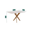 Ver imagem 3 de Mesa para Sala de Jantar 130cm com Vidro Cacau Marrom/Off White