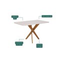 Ver imagem 4 de Mesa para Sala de Jantar 130cm com Vidro Cacau Marrom/Off White