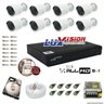 Kit Cftv 8 Câmeras AHD 720p Dvr 8 Canais Luxvision 5 em 1 + HD 1TB - 1