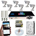 Ver imagem 1 de Kit Cftv 6 Câmeras Bullet CCD Infravermelho 3,6MM 1200L Dvr 8 Canais Newprotec + HD 1TB