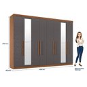 Ver imagem 2 de Guarda Roupa Casal 8 Portas 4 Gavetas Master New com Espelho e Comoda Havana Master com Rodizio Jato