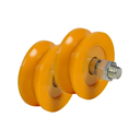 Ver imagem 1 de Kit 2 Roldana Portão Nylon Laranja 3" Cantoneira com Parafuso - Fp