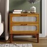 Mesa de Cabeceira 60cm 2 Gavetas Santorini - 1