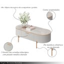 Ver imagem 3 de Mesa de Centro Decorativa Bento 1 Gaveta Pés Metálicos Dourados Fendi/quartzo G18 - Gran Belo