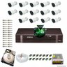 Kit Cftv 14 Câmeras 1.3MP 720p Dvr 16 Canais MHDX Intelbras 5 em 1 + HD 250GB - 1
