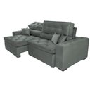 Ver mais imagens de Sofá Retrátil e Reclinável 3.12M com Molas Cama Inbox Estilo Suede Velusoft Cinza