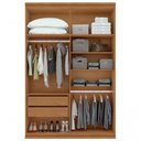 Ver imagem 3 de Guarda-roupas 4 Portas 2 Gavetas 100% Mdf Alonzo sem Espelho e com Pés - Lopas Amendoa Clean-off