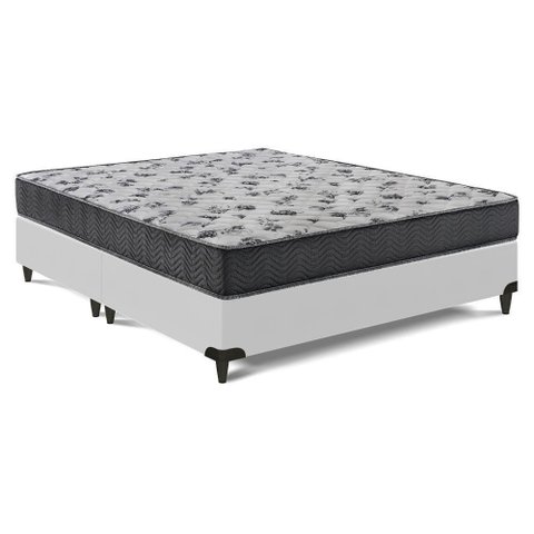 Cama Box com Colchão Queen ISO 100 D33 Espuma Branco Ortobom