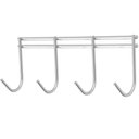 Ver imagem 1 de Suporte Porta Vassouras com 4 Ganchos 16,10x6,5cm Cromado Masutti Copat