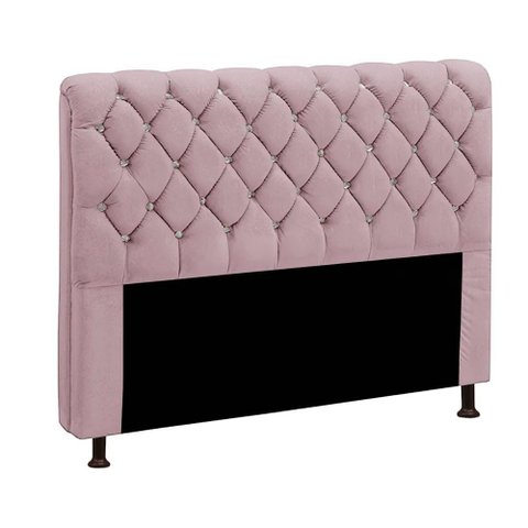 Cabeceira Estofada Fernanda 140 cm Casal Veludo Rose Speciale Home