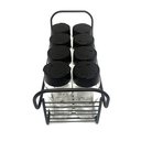 Ver imagem 4 de Porta Tempero Condimento 8 Potes Vidro Tampa Dosadora Suporte Preto Organização Cozinha