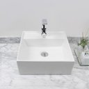 Ver imagem 4 de Kit Cuba Pia Louça Cerâmica Banheiro C/Torn e Vál Cromada 11