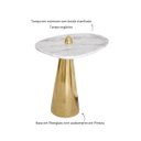 Ver imagem 3 de Mesa Cone Lateral Aurea 51cm Dourado e Mamore Branco Extra