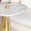 Ver imagem 4 de Mesa Cone Lateral Aurea 51cm Dourado e Mamore Branco Extra