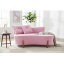 Ver imagem 1 de Namoradeira Sofá Feijão Luna 130cm Orgânica Suede Rosa Bebê